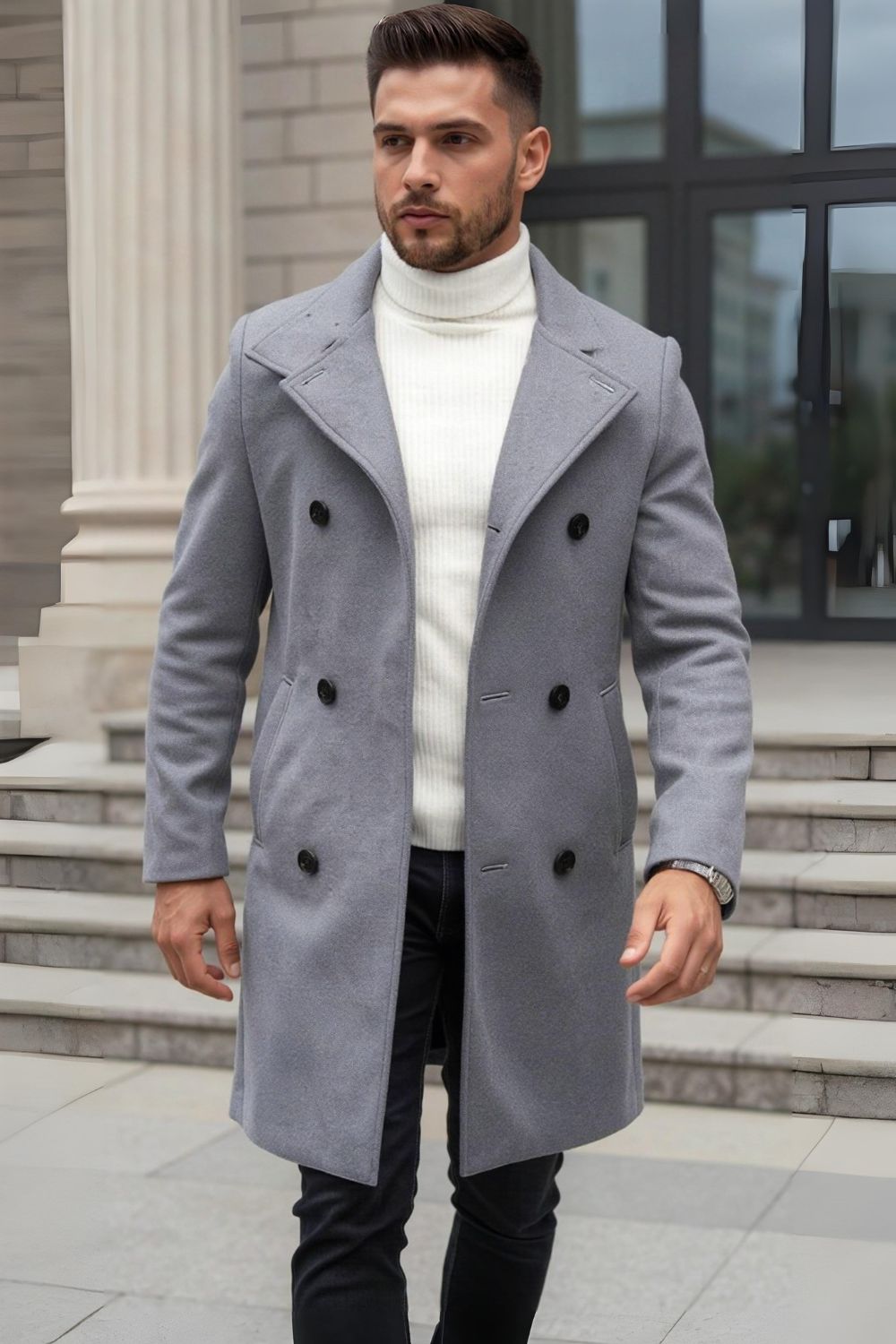 Ash Grey Executive Overcoat