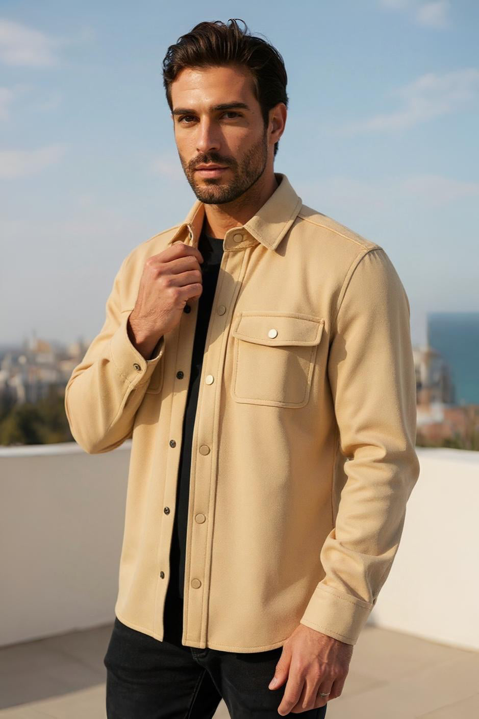 The Signature Beige Overshirt