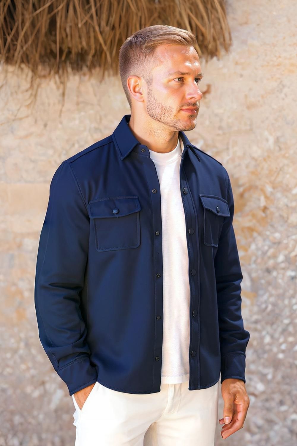The Signature Navy Overshirt