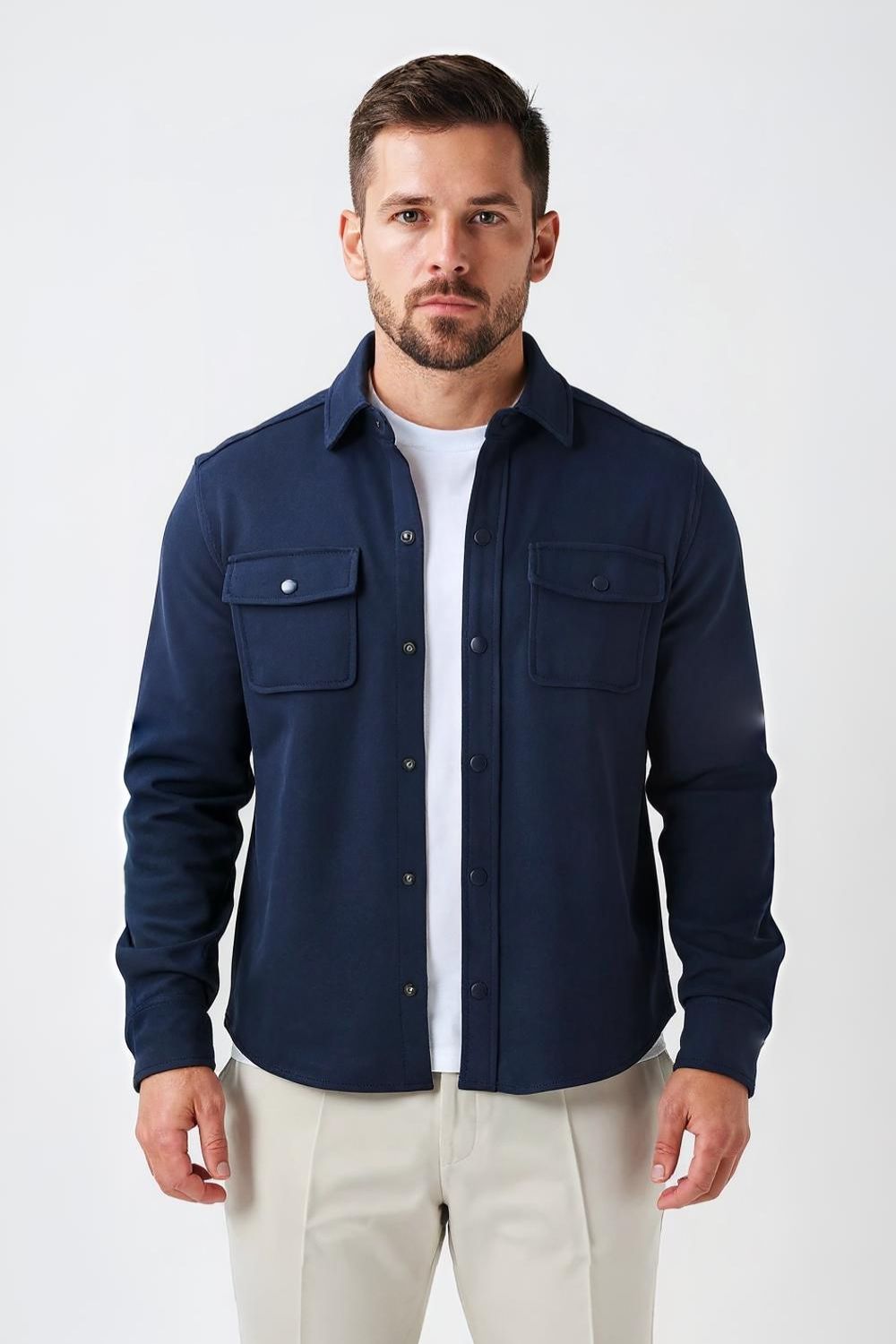 The Signature Navy Overshirt