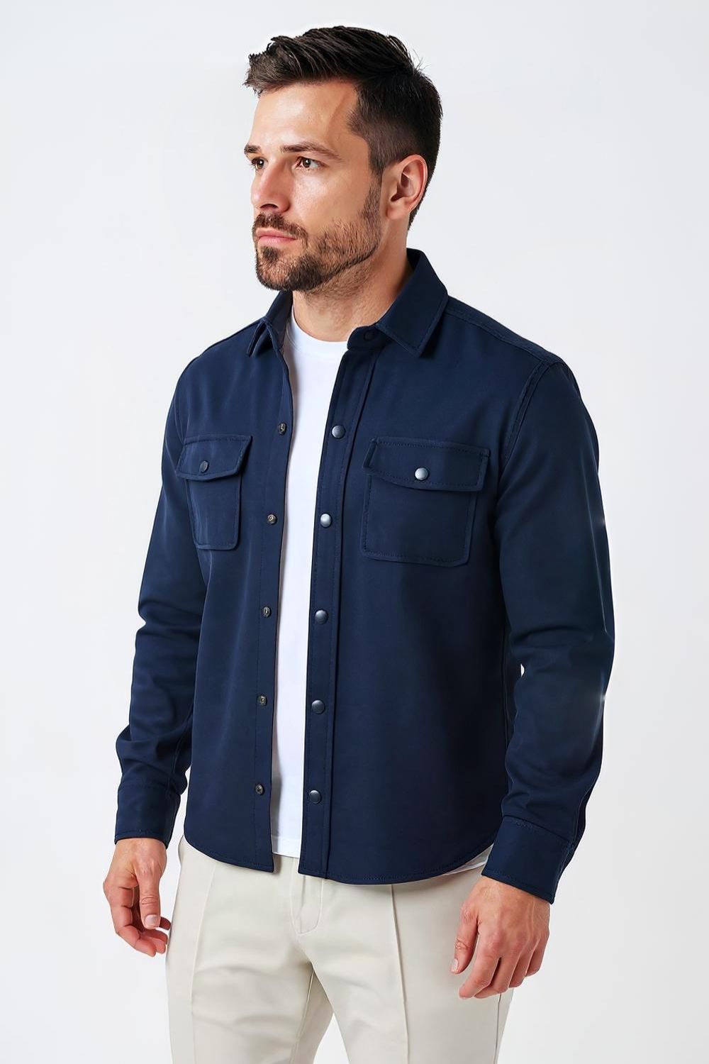 The Signature Navy Overshirt