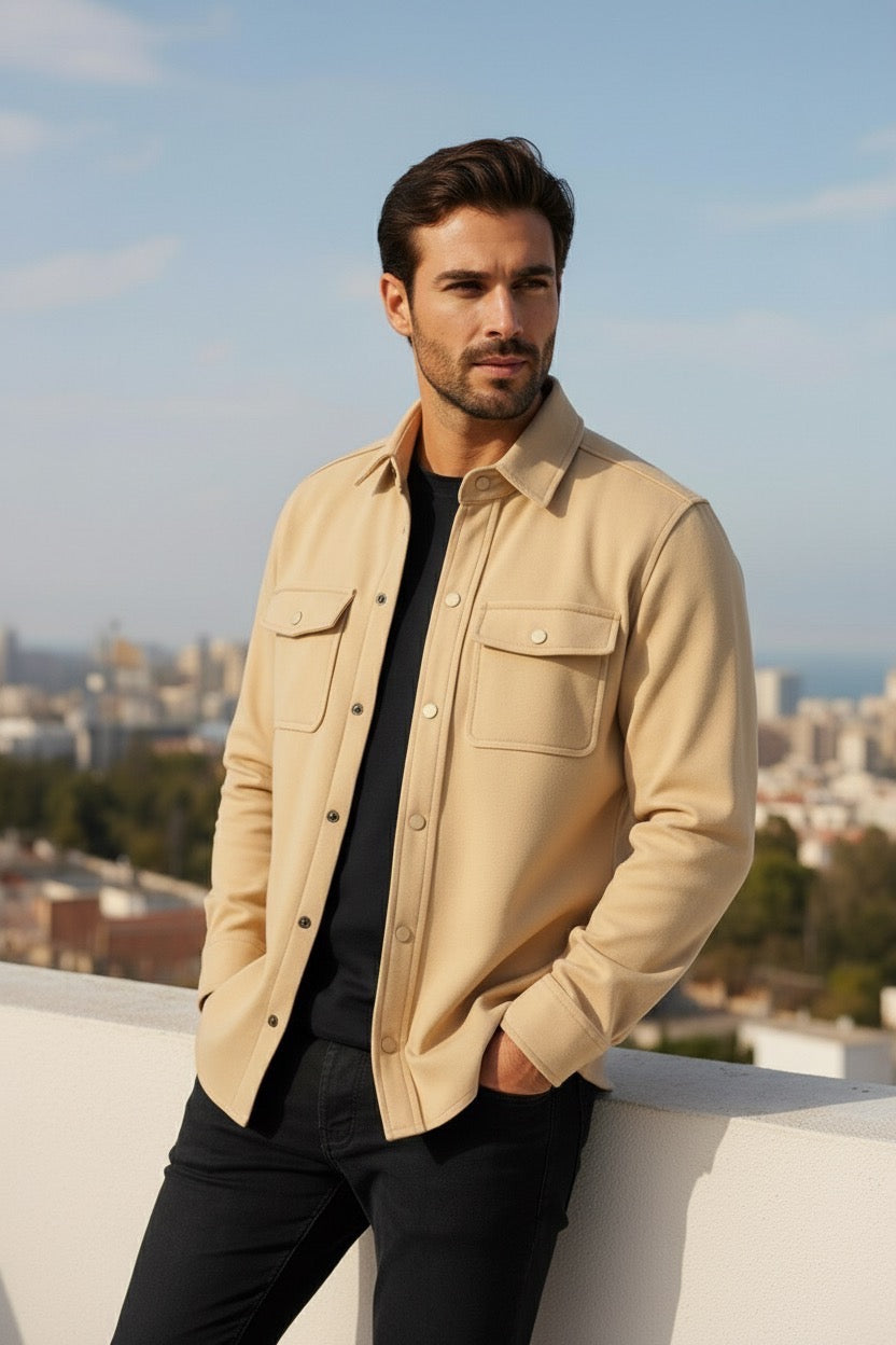 The Signature Beige Overshirt