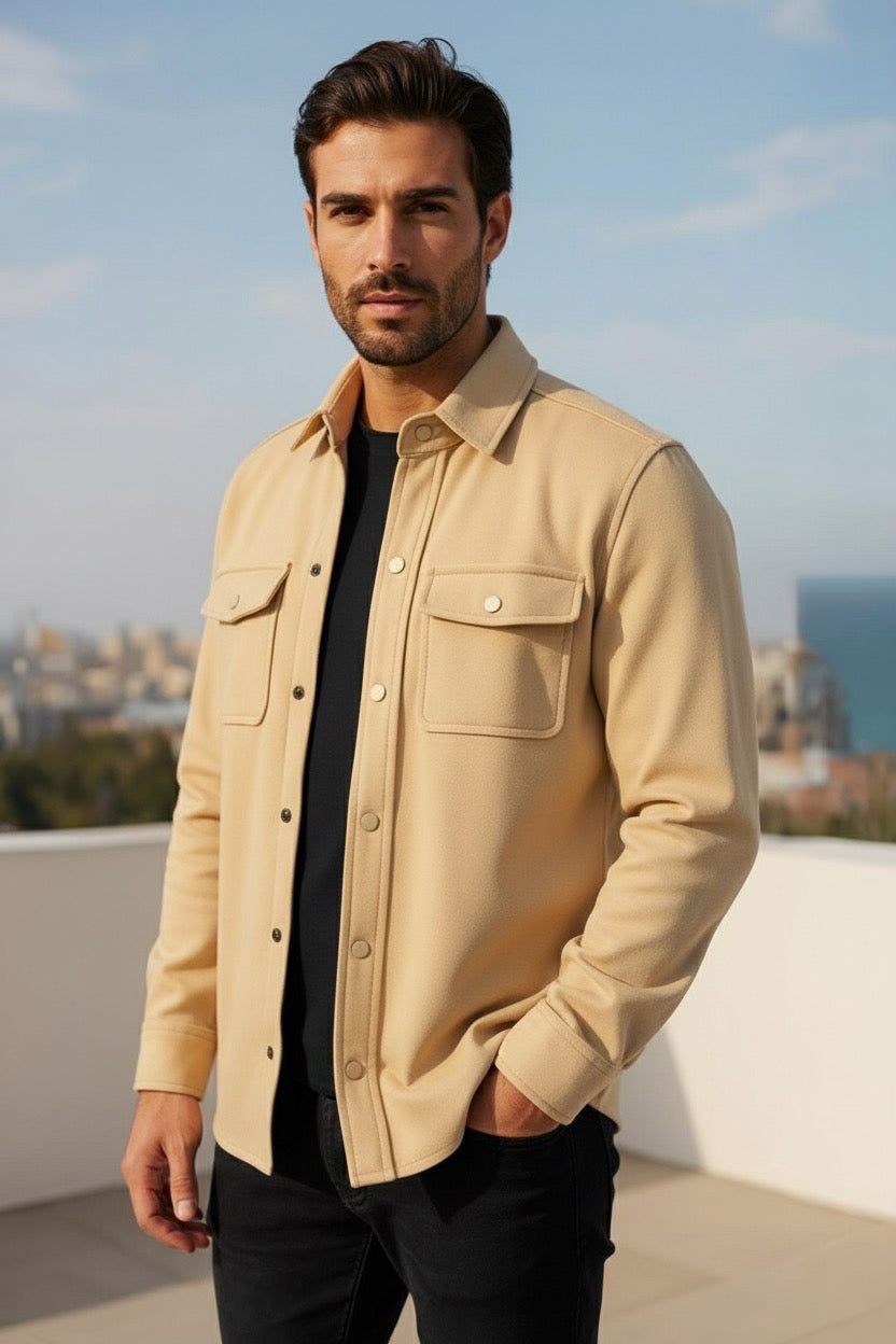 The Signature Beige Overshirt