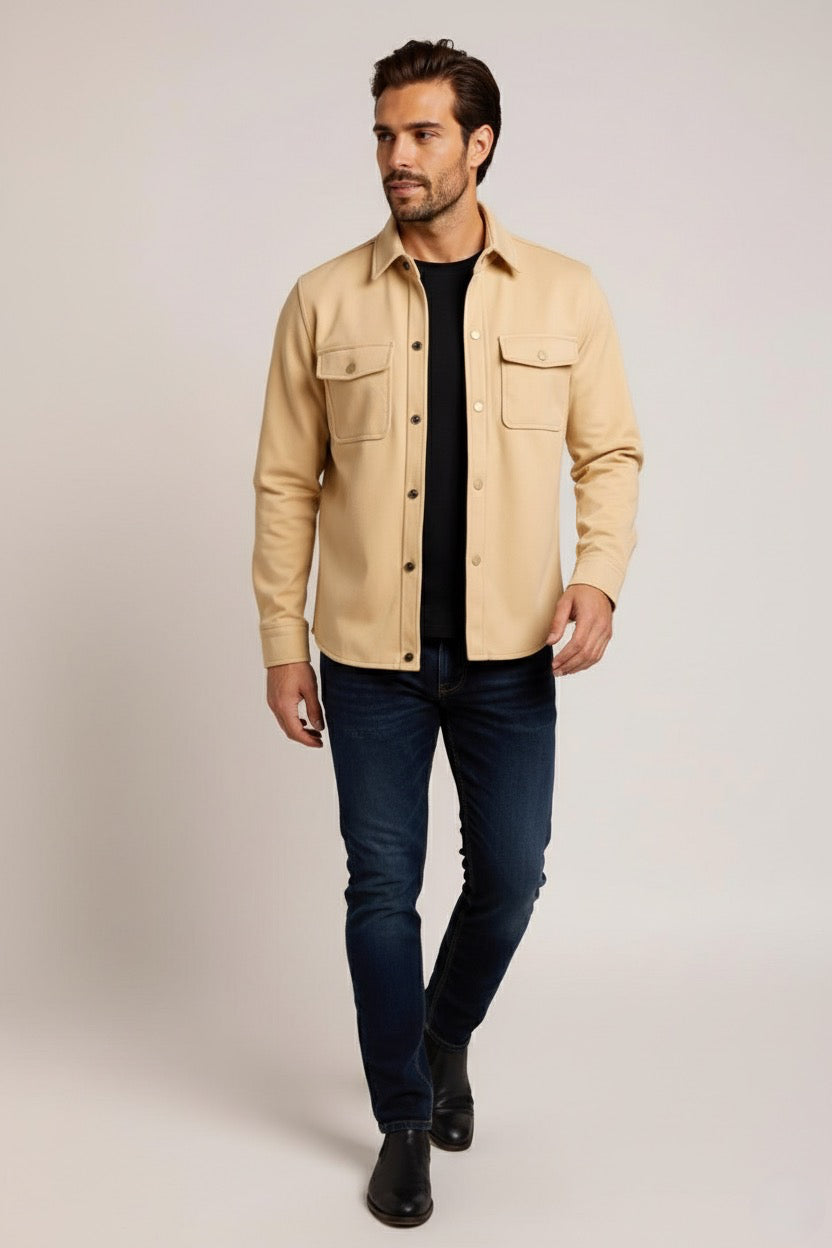 The Signature Beige Overshirt