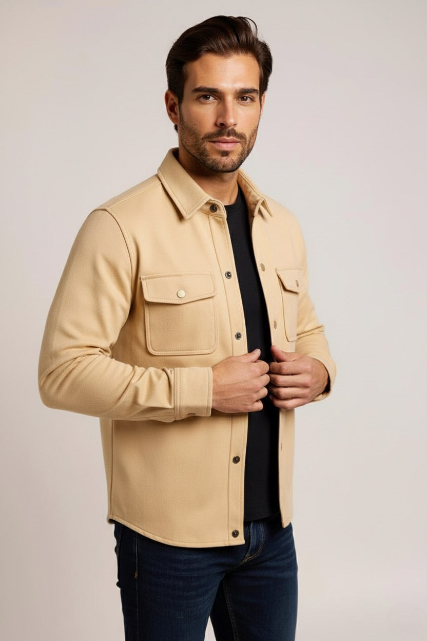 The Signature Beige Overshirt